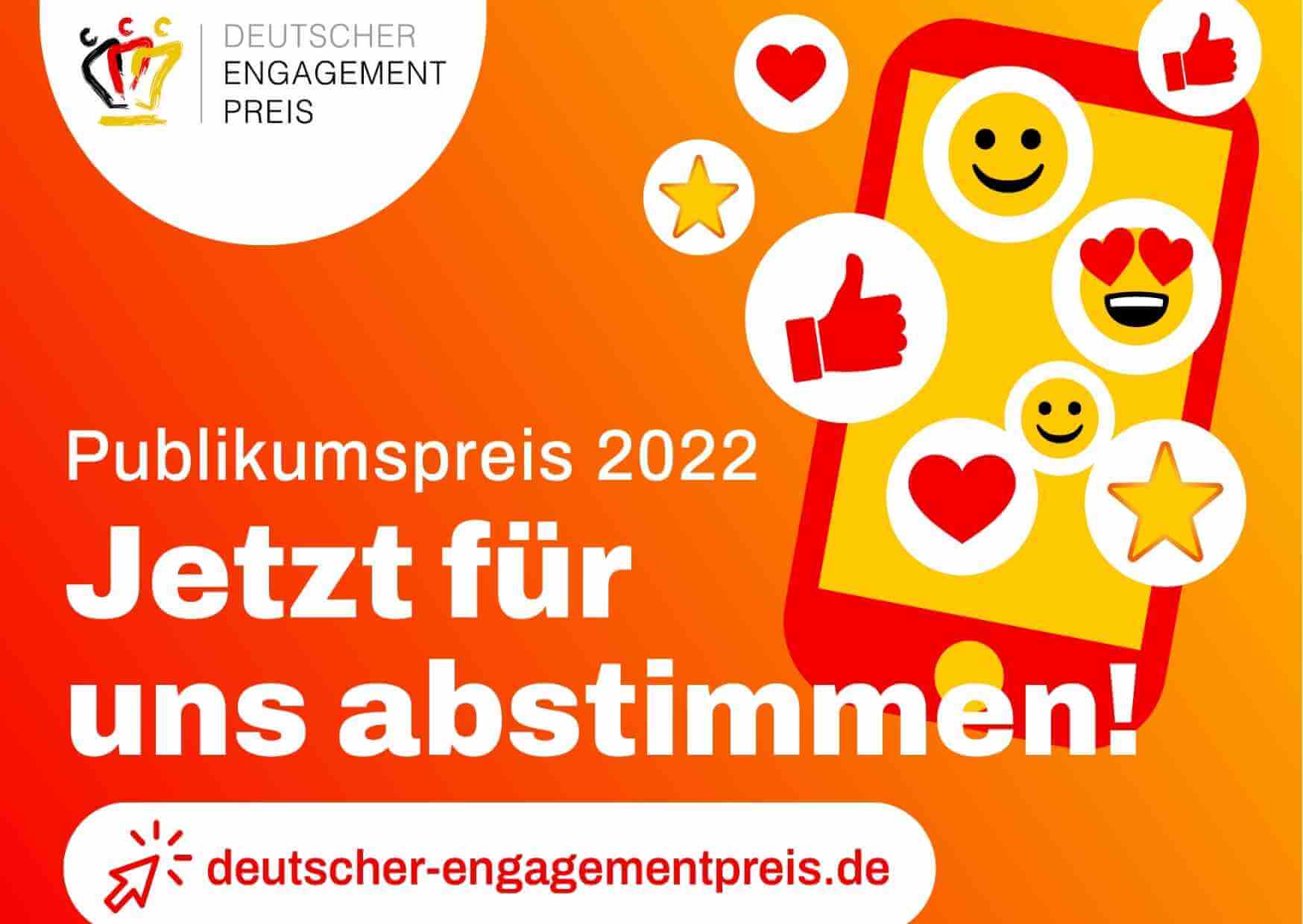 Read more about the article Jetzt für uns abstimmen beim Deutschen Engagementpreis 2022!